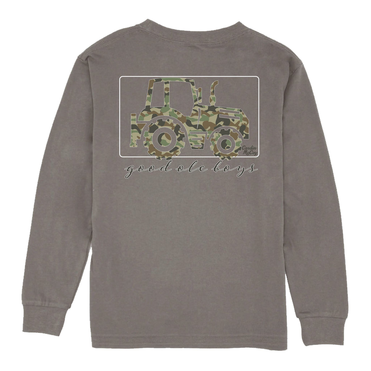 Boys' Good Ole Boys Tractor Long-Sleeve Tee Long Sleeve T-Shirt Cardin McCoy Anchor Gray XXS (2/3) Pocket