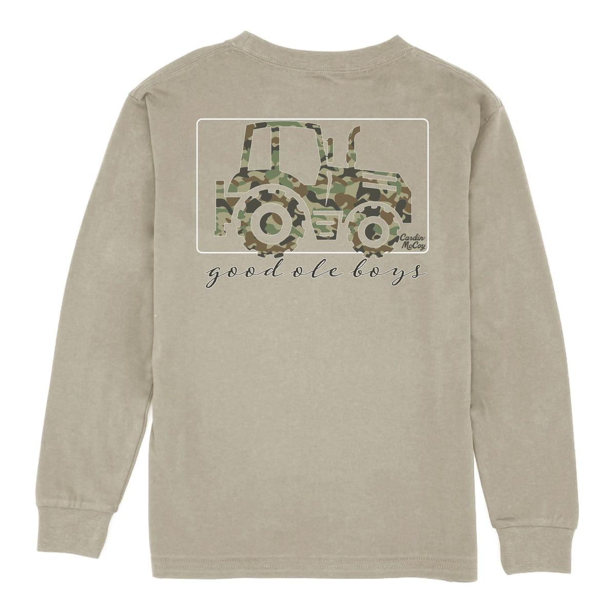 Boys' Good Ole Boys Tractor Long-Sleeve Tee Long Sleeve T-Shirt Cardin McCoy Stone Gray S (6/7) Pocket