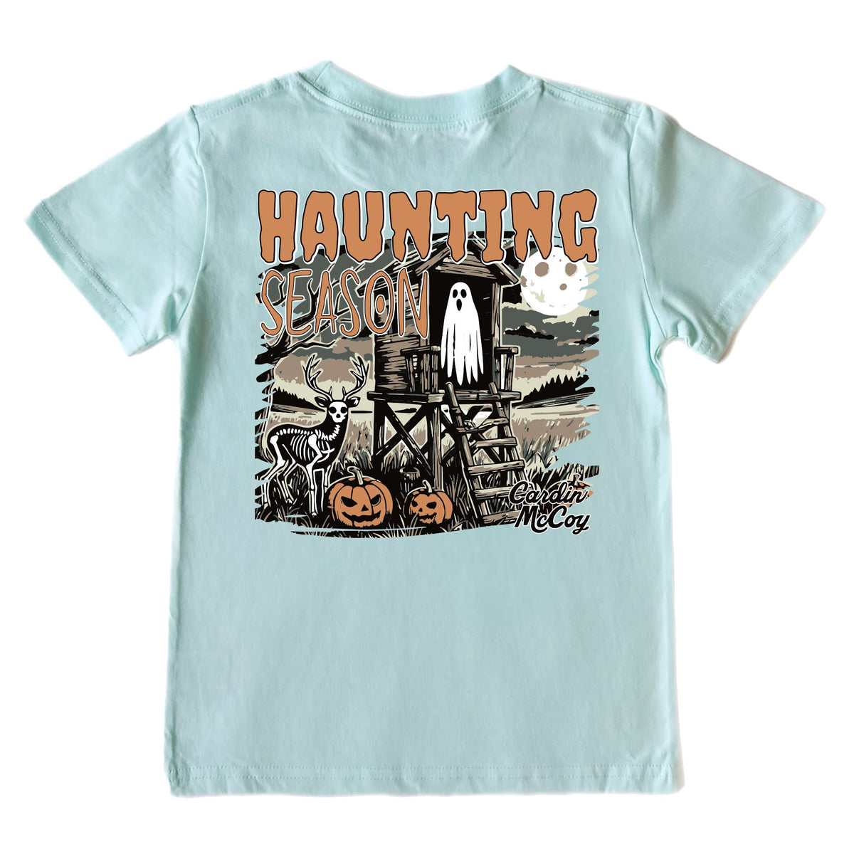 Boys' Haunting Season Short-Sleeve Tee Short Sleeve T-Shirt Cardin McCoy Blue Mint XXS (2/3) Pocket