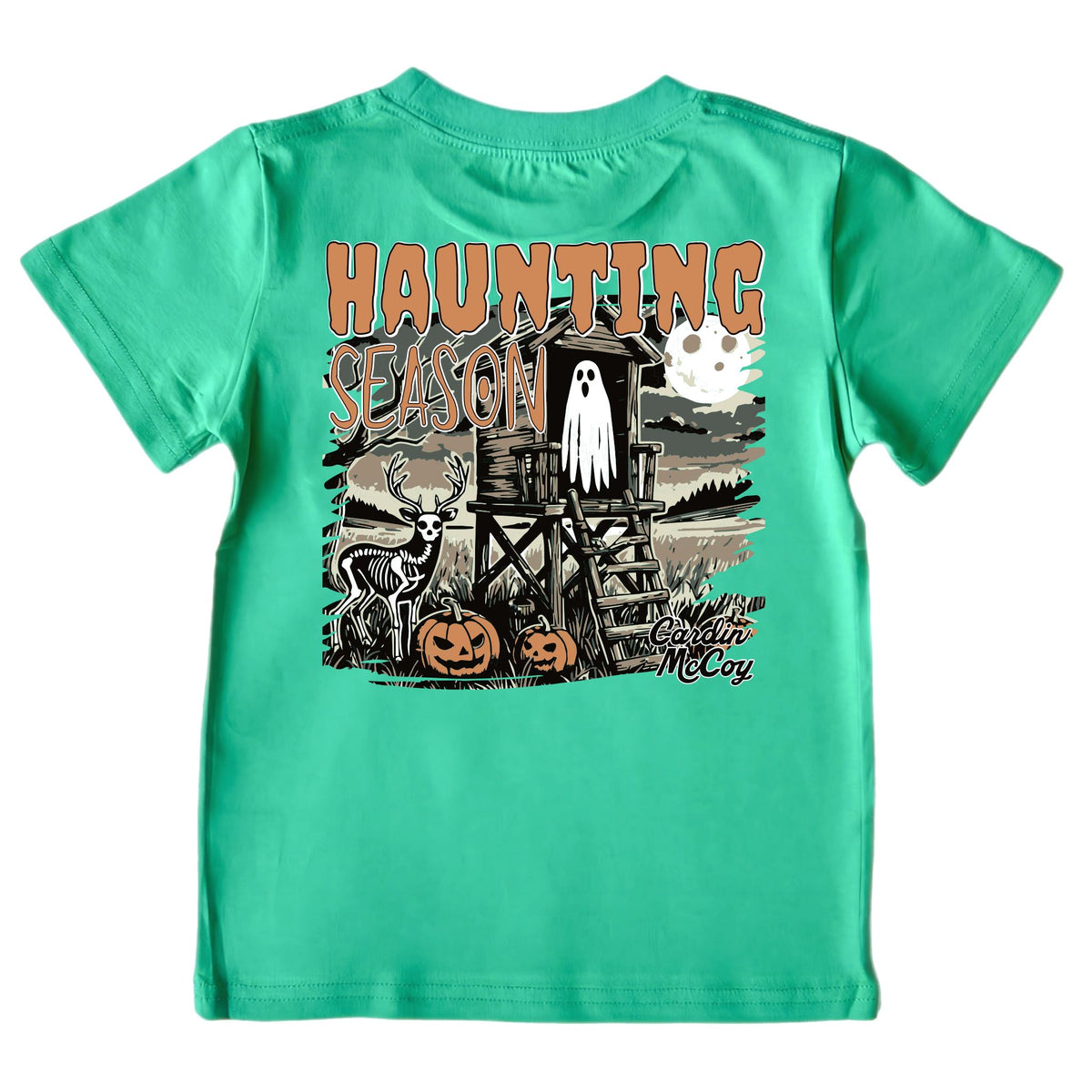 Boys' Haunting Season Short-Sleeve Tee Short Sleeve T-Shirt Cardin McCoy Green XXS (2/3) Pocket