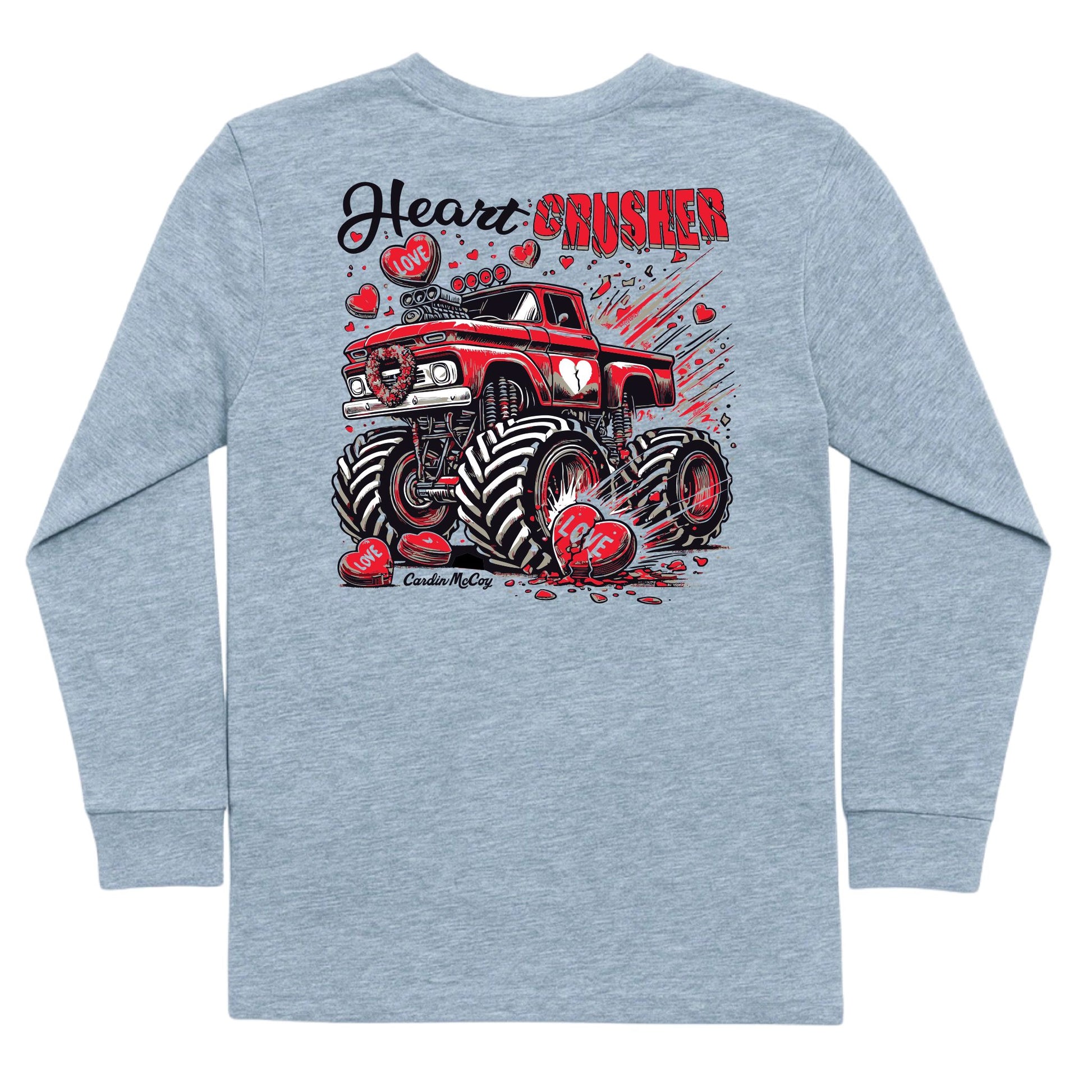 Boys' Heart Crusher Long-Sleeve Tee Long Sleeve T-Shirt Cardin McCoy Heather Gray XXS (2/3) Pocket