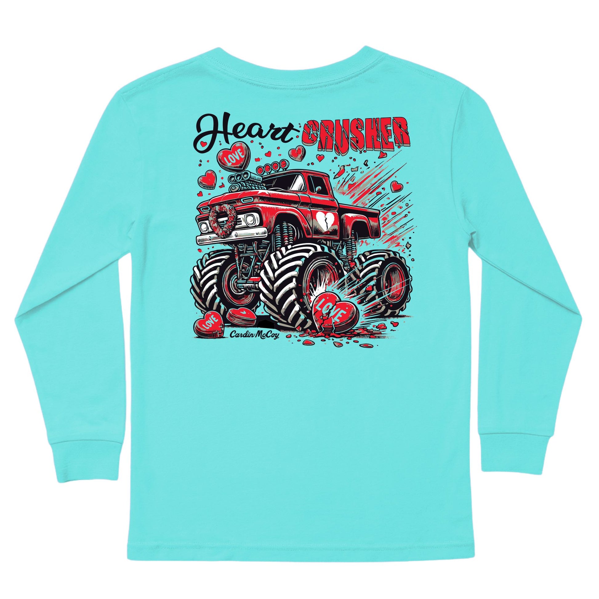 Boys' Heart Crusher Long-Sleeve Tee Long Sleeve T-Shirt Cardin McCoy Teal XXS (2/3) Pocket