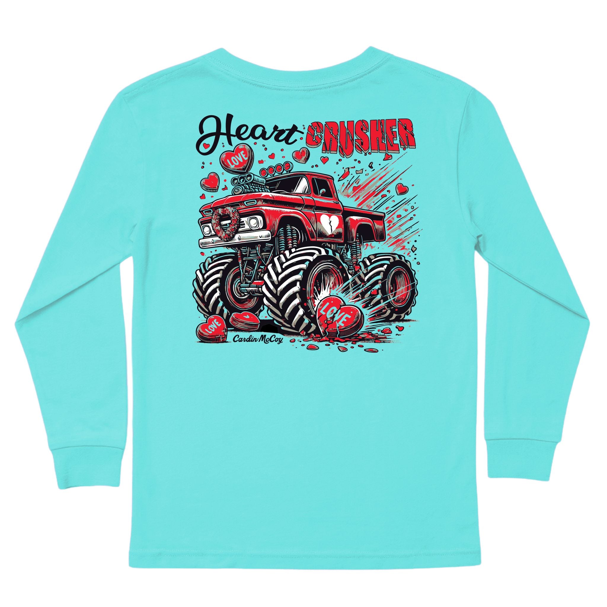 Boys' Heart Crusher Long-Sleeve Tee Long Sleeve T-Shirt Cardin McCoy Teal XXS (2/3) Pocket