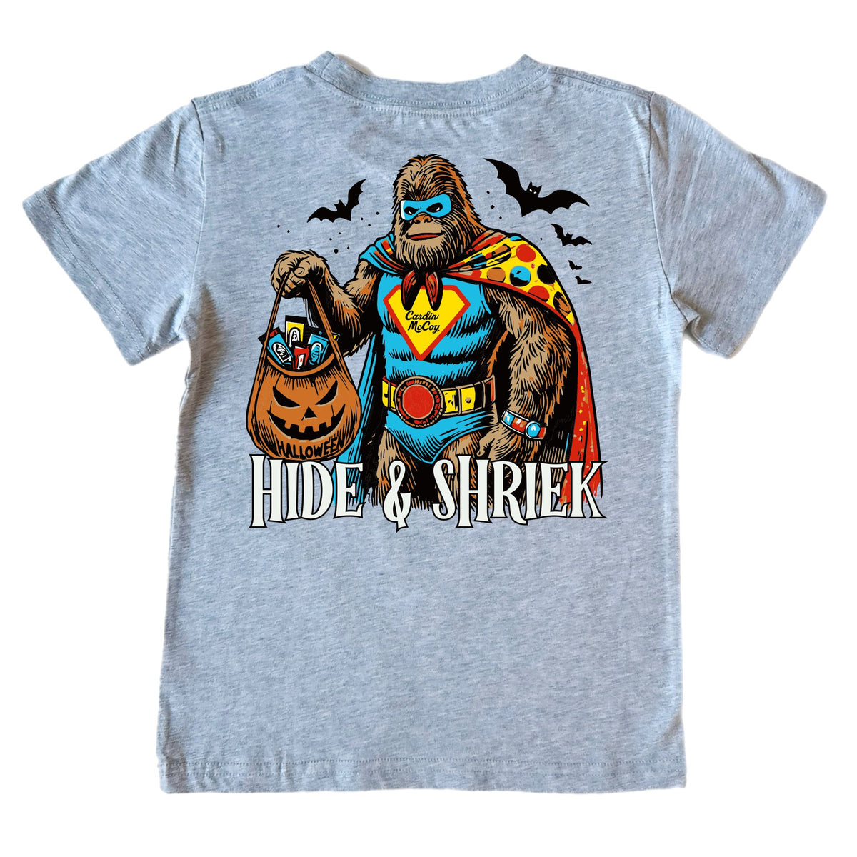 Boys' Hide and Shriek Short-Sleeve Tee Short Sleeve T-Shirt Cardin McCoy Heather Gray XS (4/5) Pocket