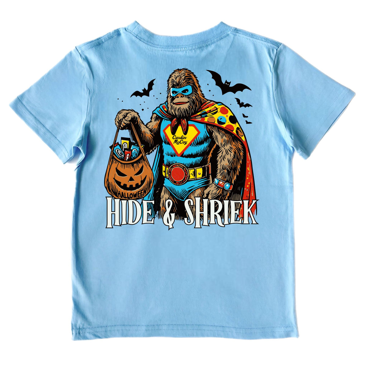 Boys' Hide and Shriek Short-Sleeve Tee Short Sleeve T-Shirt Cardin McCoy Light Blue XS (4/5) Pocket