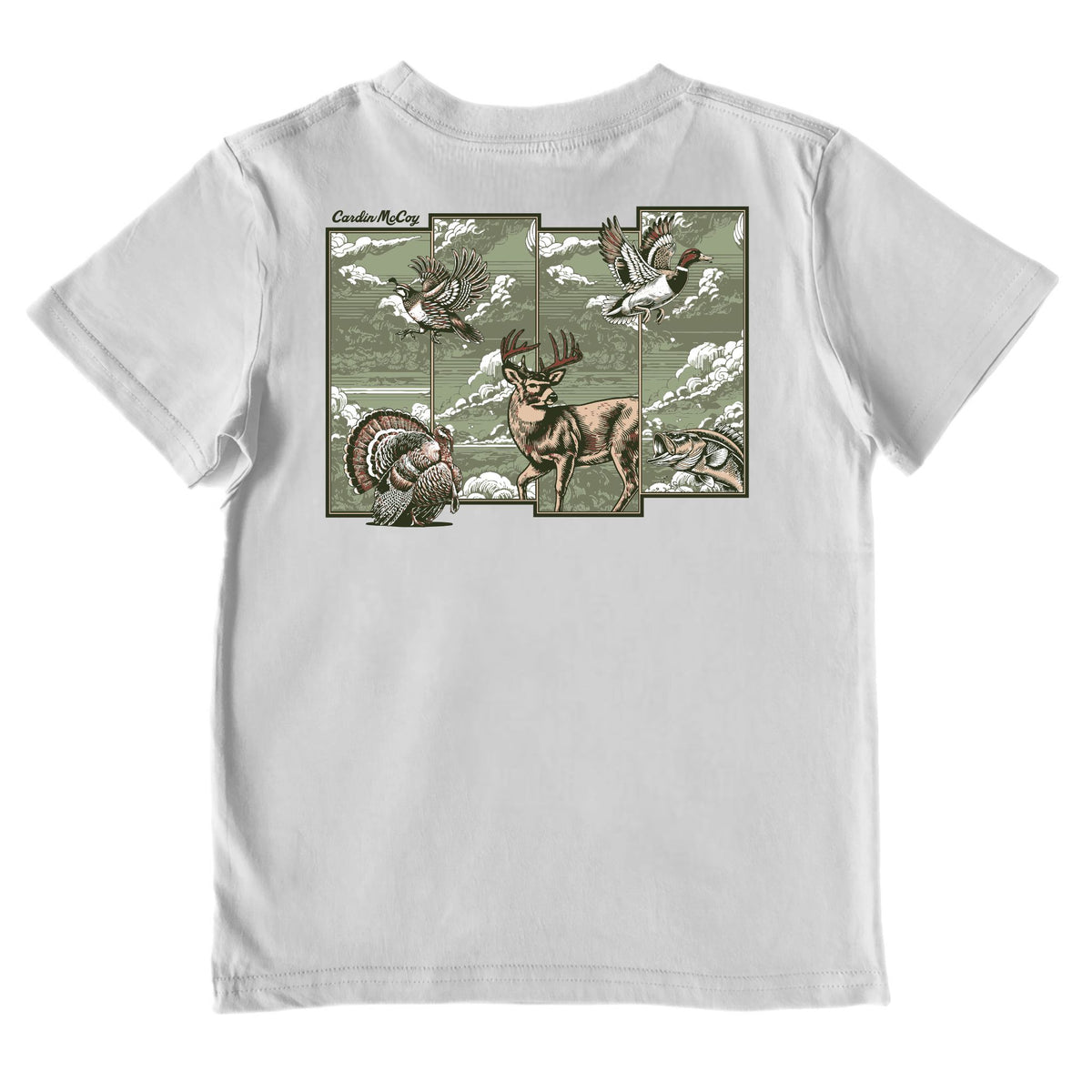 Boys' Hunting Grid Performance Short-Sleeve Tee Short Sleeve T-Shirt Cardin McCoy Gray Mist XXS (2/3) Performance