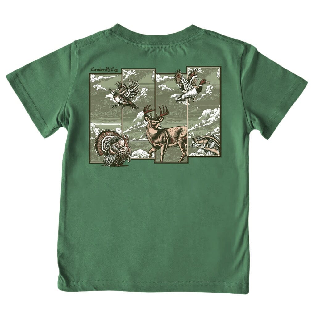 Boys' Hunting Grid Short-Sleeve Tee Short Sleeve T-Shirt Cardin McCoy Dark Olive XXS (2/3) Pocket