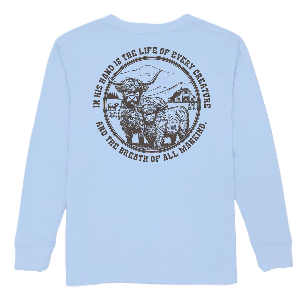 Boys' In His Hands Long-Sleeve Tee Long Sleeve T-Shirt Cardin McCoy Light Blue XXS (2/3) Pocket