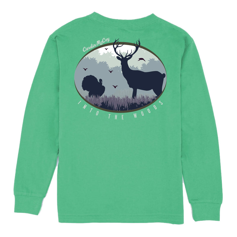 Boys' Into the Woods Long-Sleeve Tee Long Sleeve T-Shirt Cardin McCoy Green XXS (2/3) Pocket