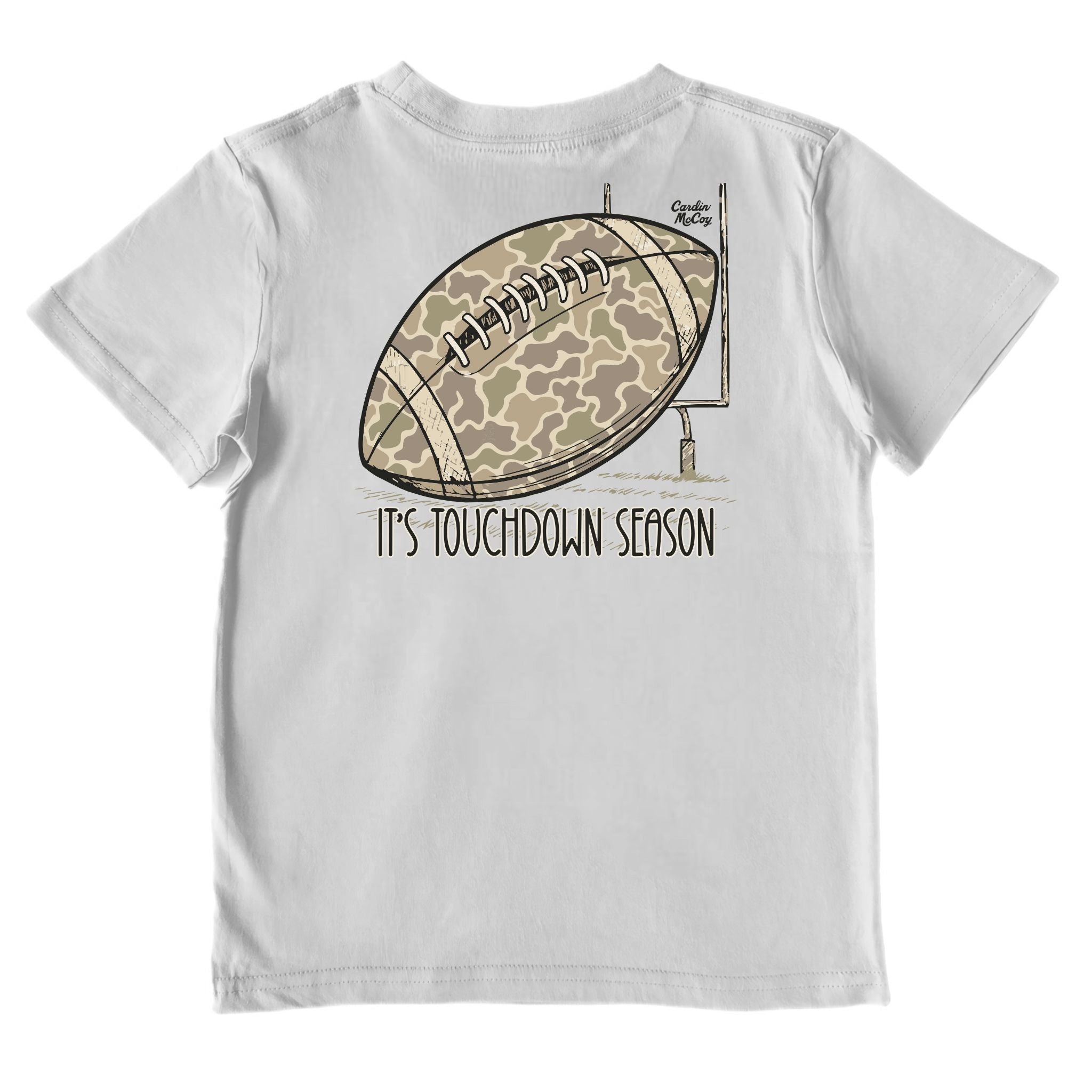 Boys' It's Touchdown Season Performance Short-Sleeve Tee Short Sleeve T-Shirt Cardin McCoy Gray Mist XXS (2/3) No Pocket
