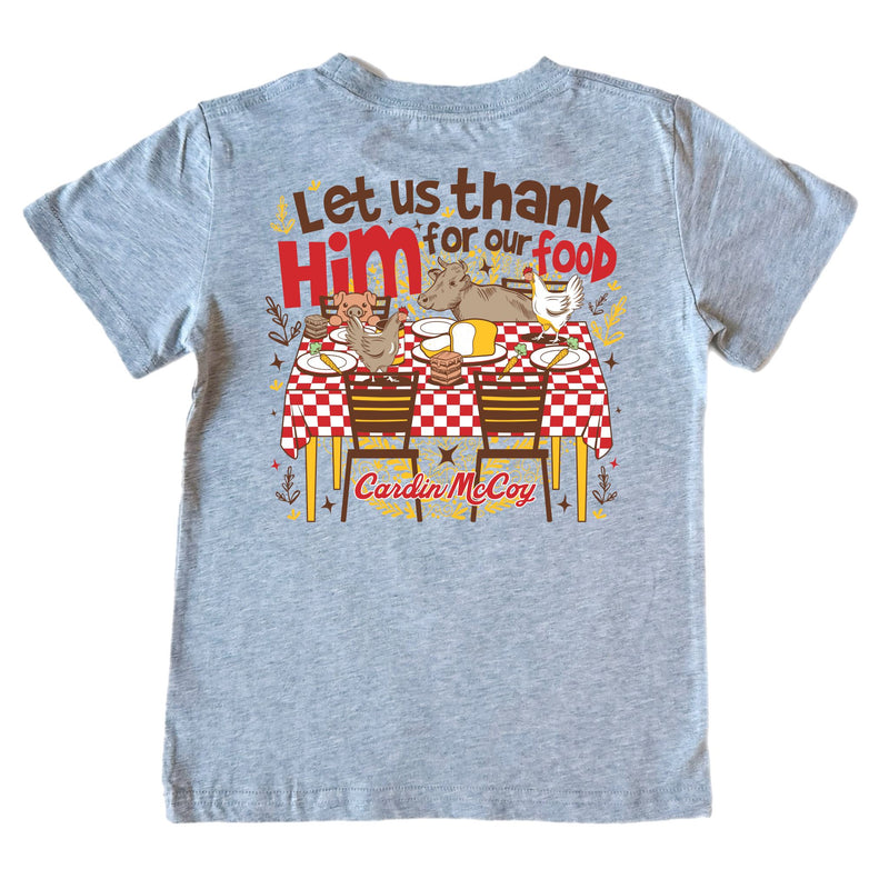 Boys' Let Us Thank Him Short-Sleeve Tee Short Sleeve T-Shirt Cardin McCoy Heather Gray XXS (2/3) Pocket