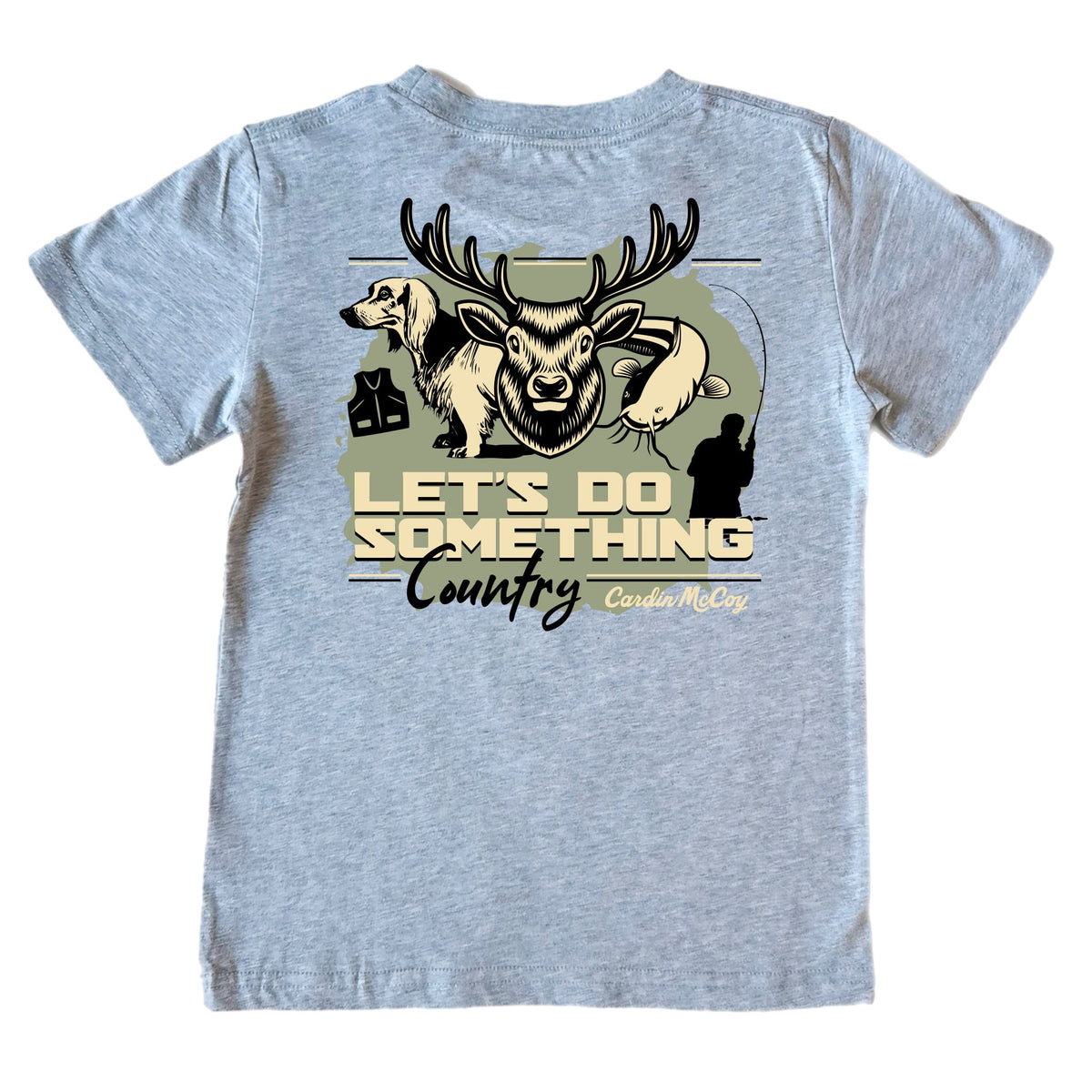 Boys' Let's Do Something Country Short-Sleeve Tee Short Sleeve T-Shirt Cardin McCoy Heather Gray XXS (2/3) Pocket