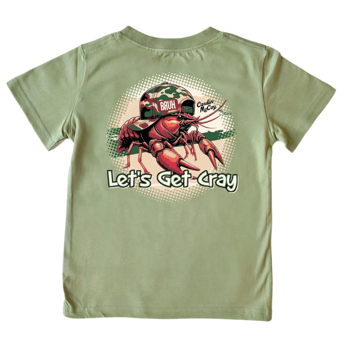 Boys' Let's Get Cray Short-Sleeve Tee Short Sleeve T-Shirt Cardin McCoy Light Olive XXS (2/3) Pocket