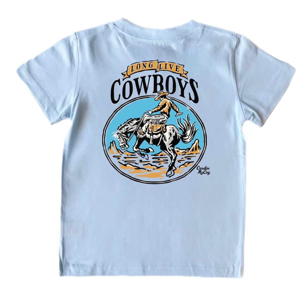 Boys' Long Live Cowboys Short-Sleeve Tee Short Sleeve T-Shirt Cardin McCoy Cool Blue XXS (2/3) Pocket