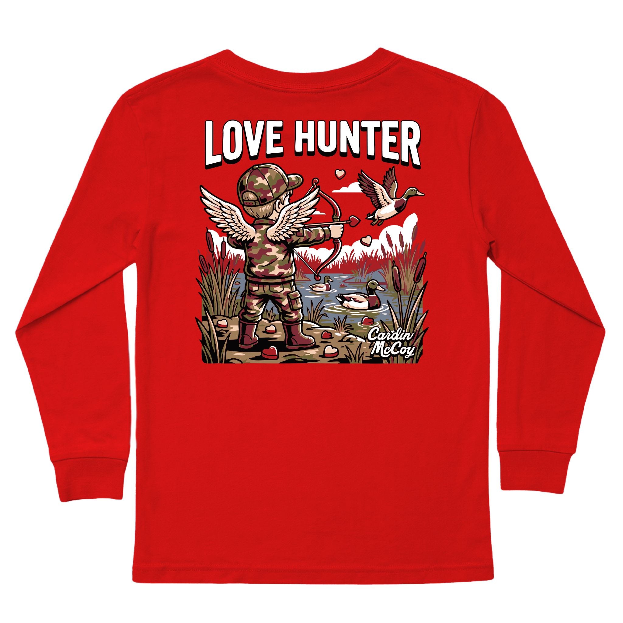 Boys' Love Hunter Long-Sleeve Tee Long Sleeve T-Shirt Cardin McCoy Red XXS (2/3) Pocket