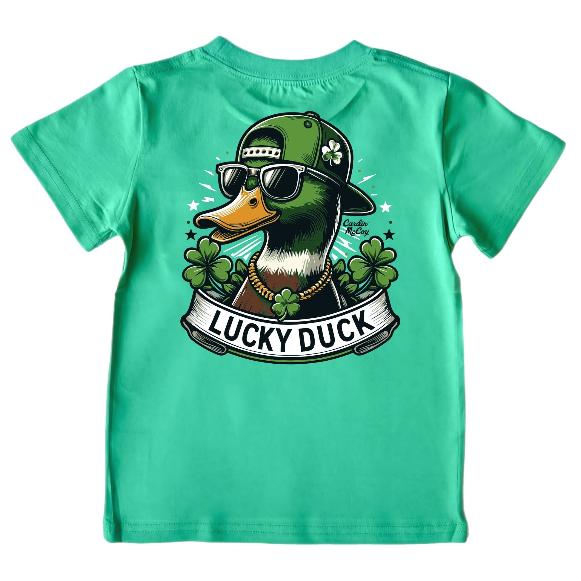 Boys' Lucky Duck Short-Sleeve Tee Short Sleeve T-Shirt Cardin McCoy Green XXS (2/3) Pocket
