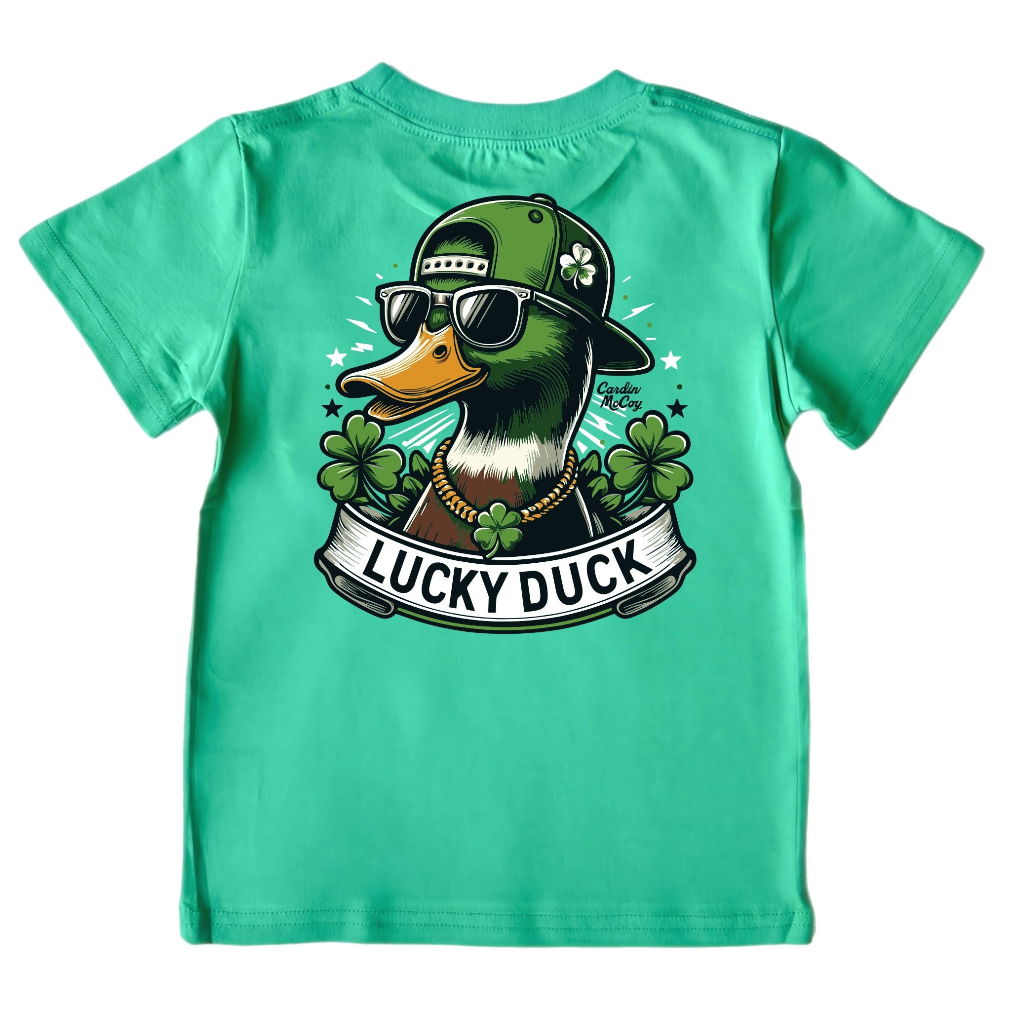 Boys' Lucky Duck Short-Sleeve Tee Short Sleeve T-Shirt Cardin McCoy Green XXS (2/3) Pocket