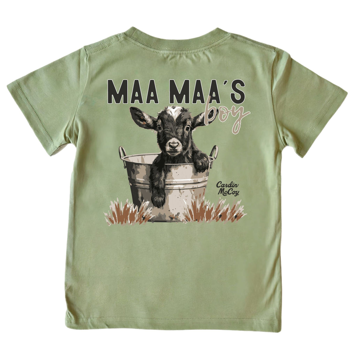 Boys' Maa Maa’s Boy Short-Sleeve Tee Short Sleeve T-Shirt Cardin McCoy Light Olive XXS (2/3) Pocket