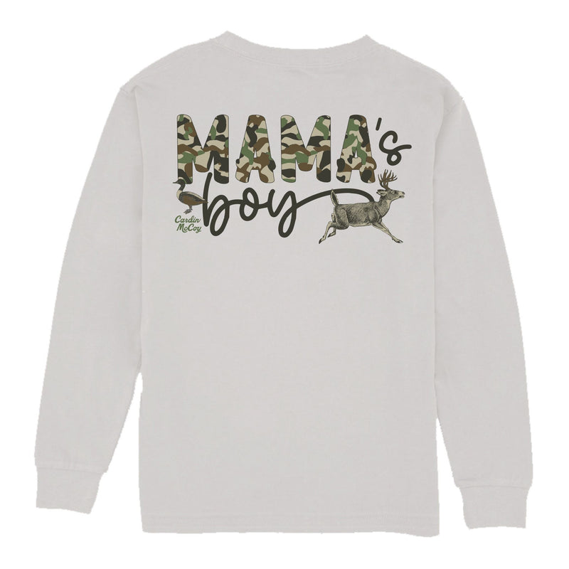 Boys' Mama's Boy Long-Sleeve Tee Long Sleeve T-Shirt Cardin McCoy Ice Gray XXS (2/3) Pocket