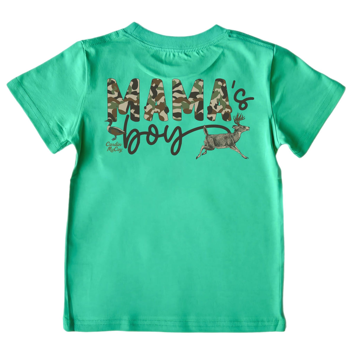 Boys' Mama's Boy Short-Sleeve Tee Short Sleeve T-Shirt Cardin McCoy Green XXS (2/3) Pocket