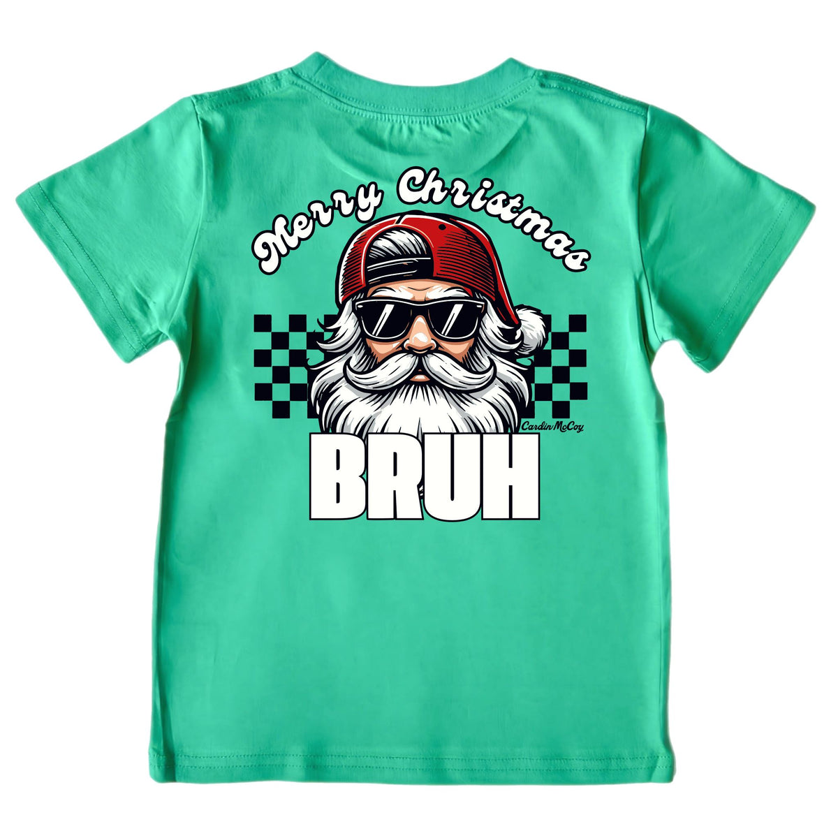 Boys' Merry Christmas Bruh Short-Sleeve Tee Short Sleeve T-Shirt Cardin McCoy Green XXS (2/3) Pocket