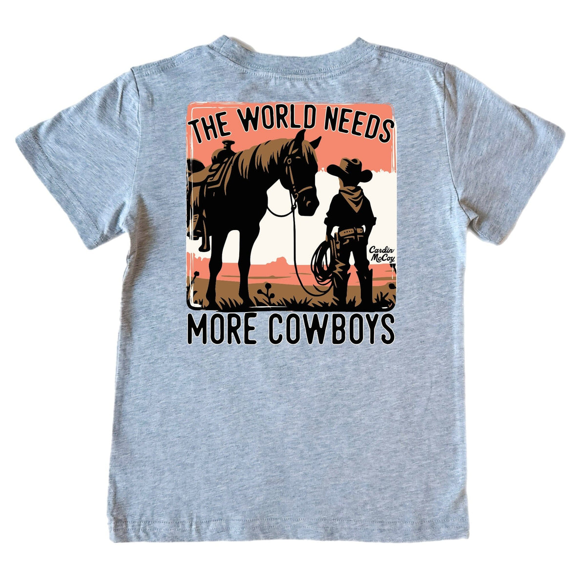 Boys' More Cowboys Short-Sleeve Tee Short Sleeve T-Shirt Cardin McCoy Heather Gray XXS (2/3) Pocket