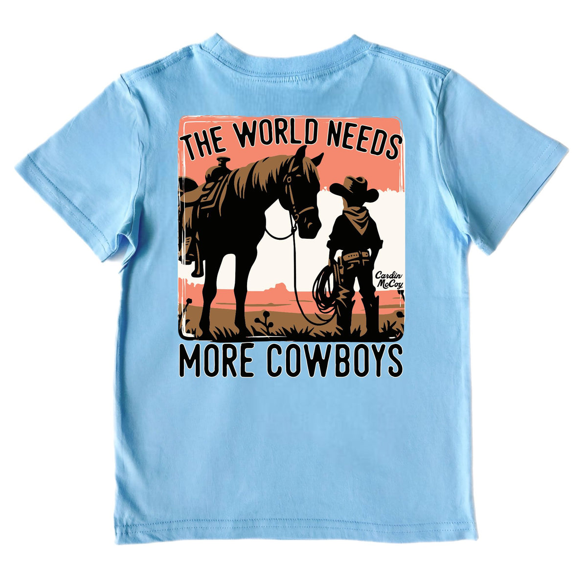 Boys' More Cowboys Short-Sleeve Tee Short Sleeve T-Shirt Cardin McCoy Light Blue XXS (2/3) Pocket