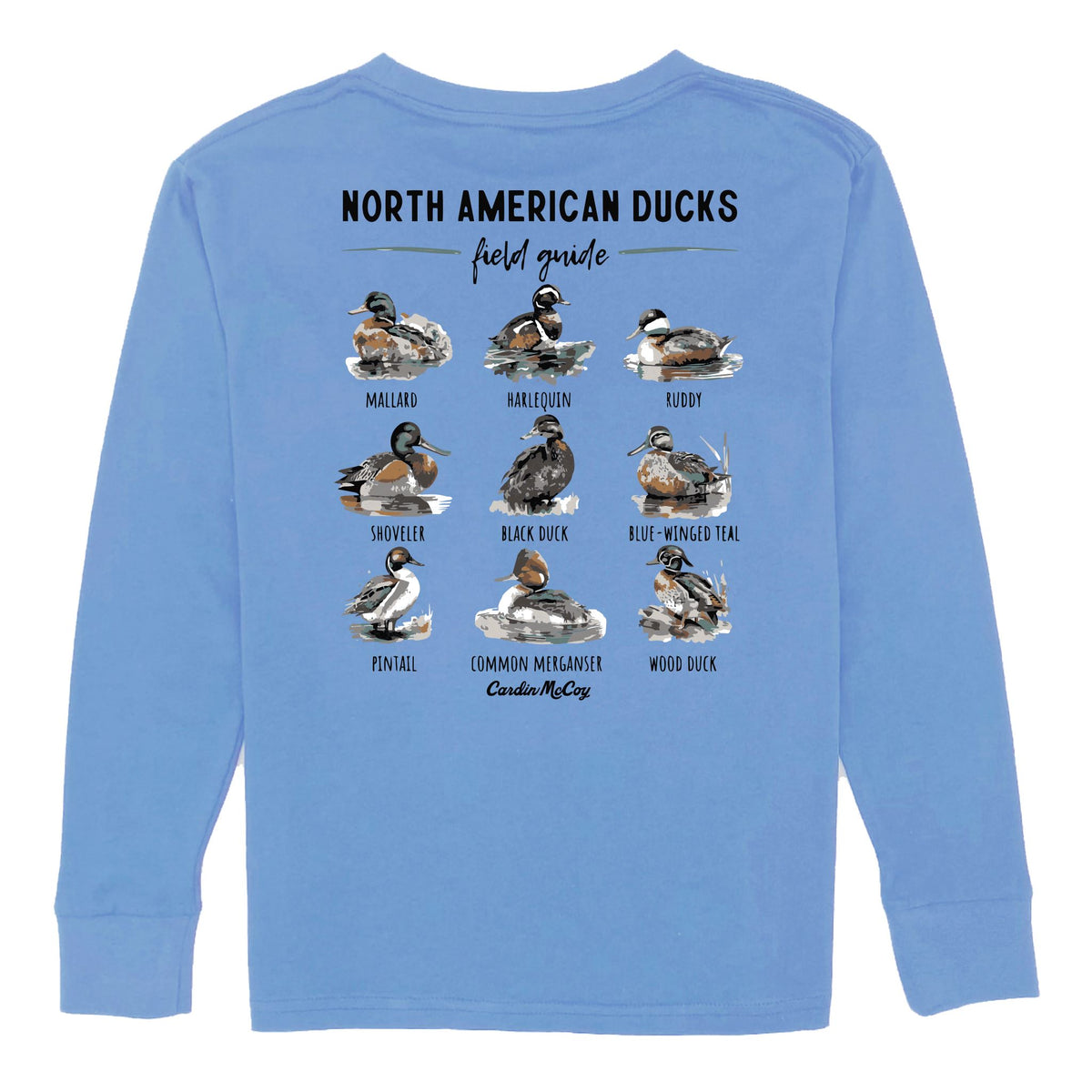 Boys' North American Ducks Long-Sleeve Tee Long Sleeve T-Shirt Cardin McCoy Carolina Blue XXS (2/3) Pocket