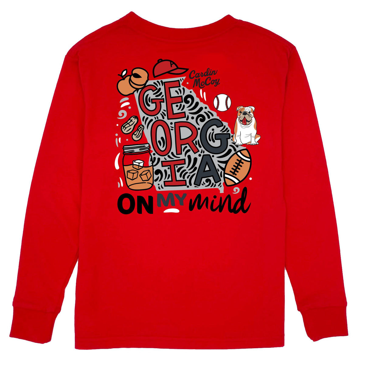 Boys' On My Mind Long-Sleeve Tee Long Sleeve T-Shirt Cardin McCoy Red XXS (2/3) Pocket