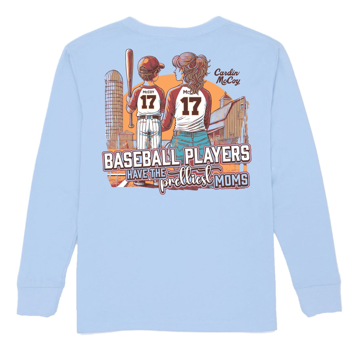 Boys' Prettiest Moms Long-Sleeve Tee Long Sleeve T-Shirt Cardin McCoy Light Blue XXS (2/3) Pocket