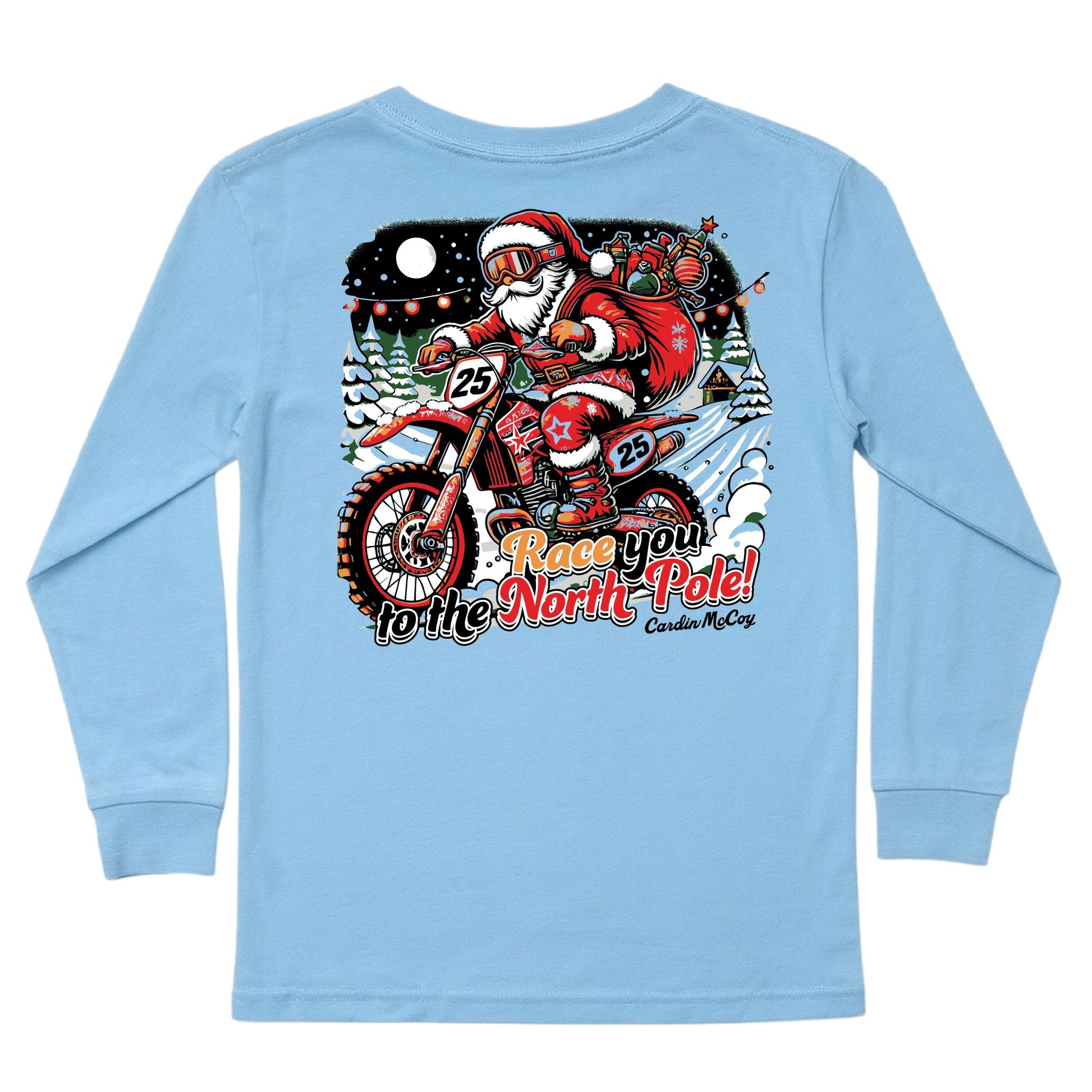 Boys' Race To The North Pole Long-Sleeve Tee Long Sleeve T-Shirt Cardin McCoy Light Blue XXS (2/3) No Pocket
