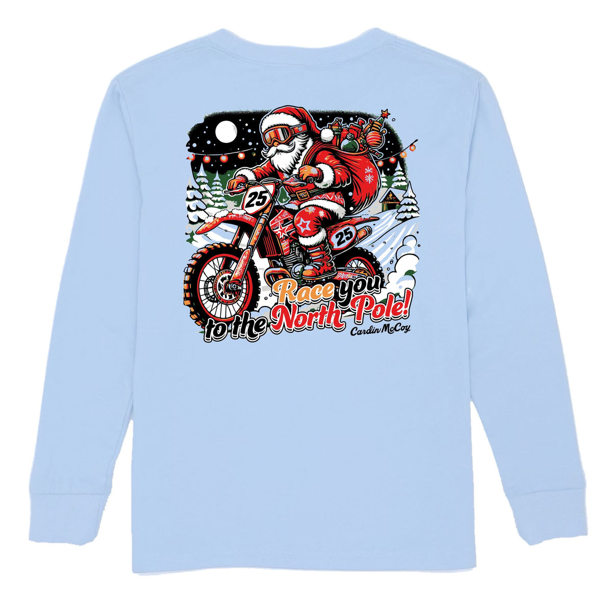 Boys' Race to the North Pole Long-Sleeve Tee Long Sleeve T-Shirt Cardin McCoy Light Blue XXS (2/3) Pocket