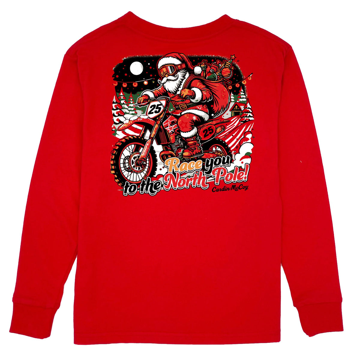 Boys' Race to the North Pole Long-Sleeve Tee Long Sleeve T-Shirt Cardin McCoy Red XXS (2/3) Pocket