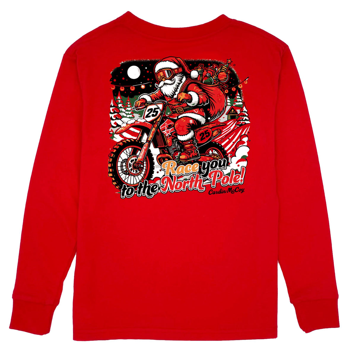 Boys' Race to the North Pole Long-Sleeve Tee Long Sleeve T-Shirt Cardin McCoy Red XXS (2/3) Pocket