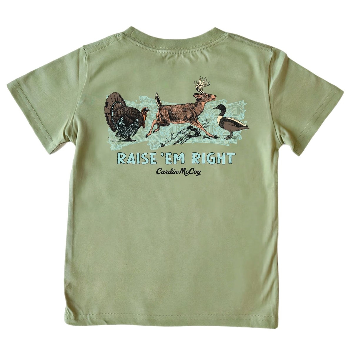 Boys' Raise Em Right Short-Sleeve Tee Short Sleeve T-Shirt Cardin McCoy Light Olive XXS (2/3) No Pocket