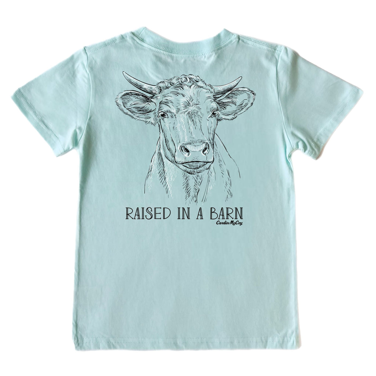 Boys' Raised in a Barn Short-Sleeve Tee Short Sleeve T-Shirt Cardin McCoy Blue Mint XXS (2/3) Pocket