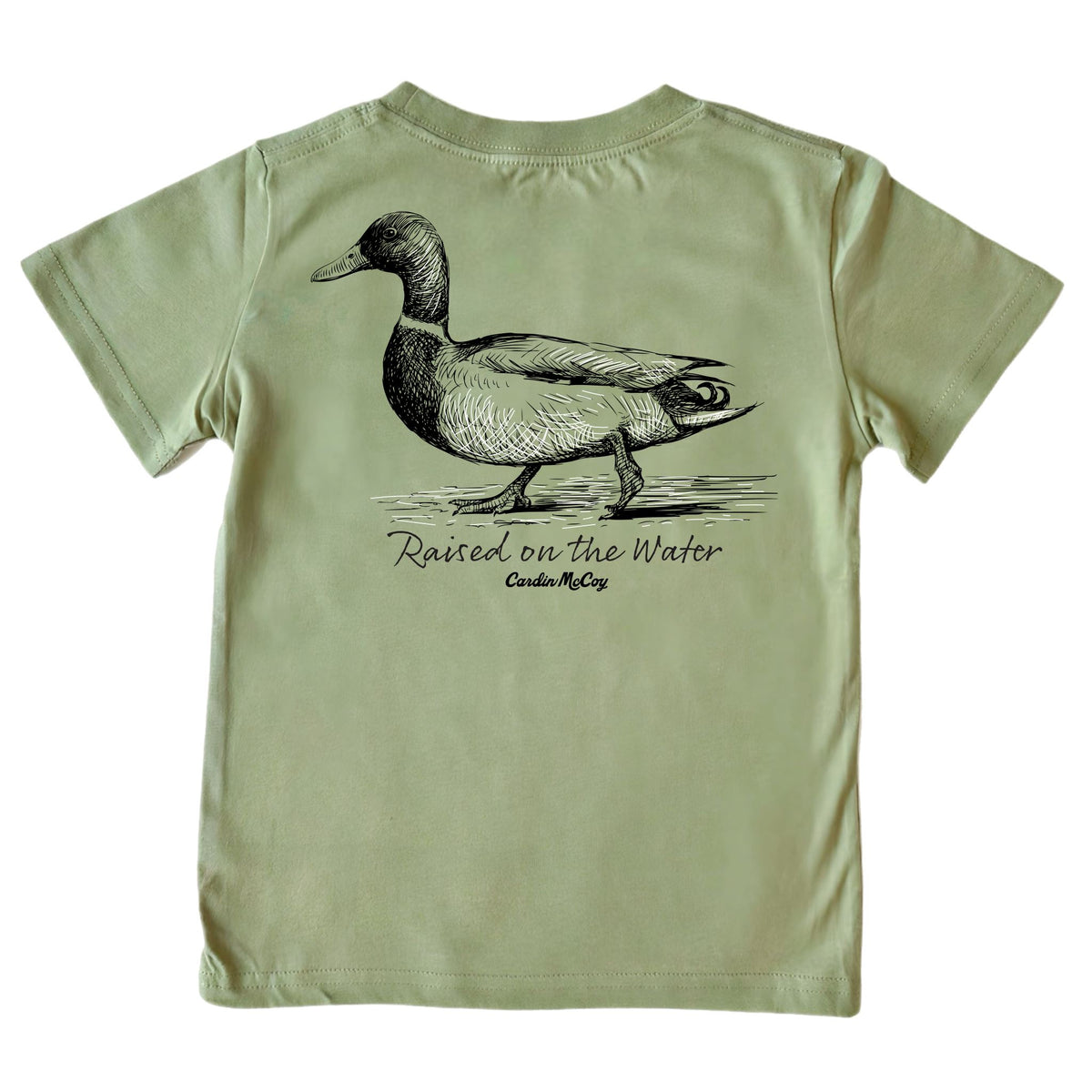 Boys' Raised in the Water Short-Sleeve Tee Short Sleeve T-Shirt Cardin McCoy Light Olive XXS (2/3) Pocket