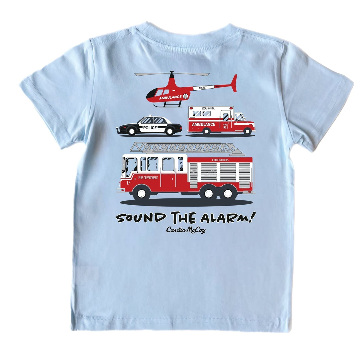 Boys' Sound the Alarm Short-Sleeve Tee Short Sleeve T-Shirt Cardin McCoy Cool Blue XXS (2/3) Pocket