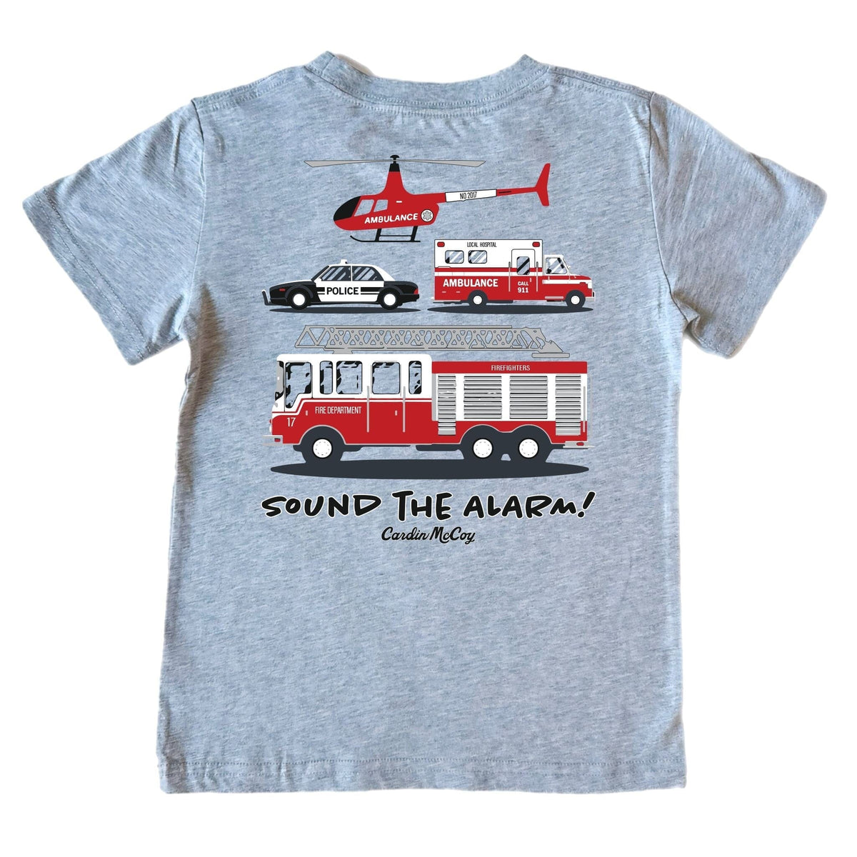 Boys' Sound the Alarm Short-Sleeve Tee Short Sleeve T-Shirt Cardin McCoy Heather Gray XXS (2/3) Pocket