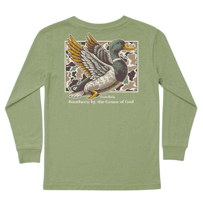 Boys' Southern By The Grace Long-Sleeve Tee Long Sleeve T-Shirt Cardin McCoy Light Olive XXS (2/3) Pocket