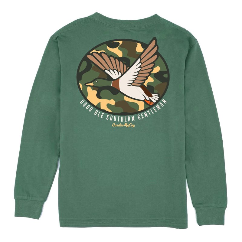 Boys' Southern Gentleman Long-Sleeve Tee Long Sleeve T-Shirt Cardin McCoy Dark Olive XXS (2/3) Pocket