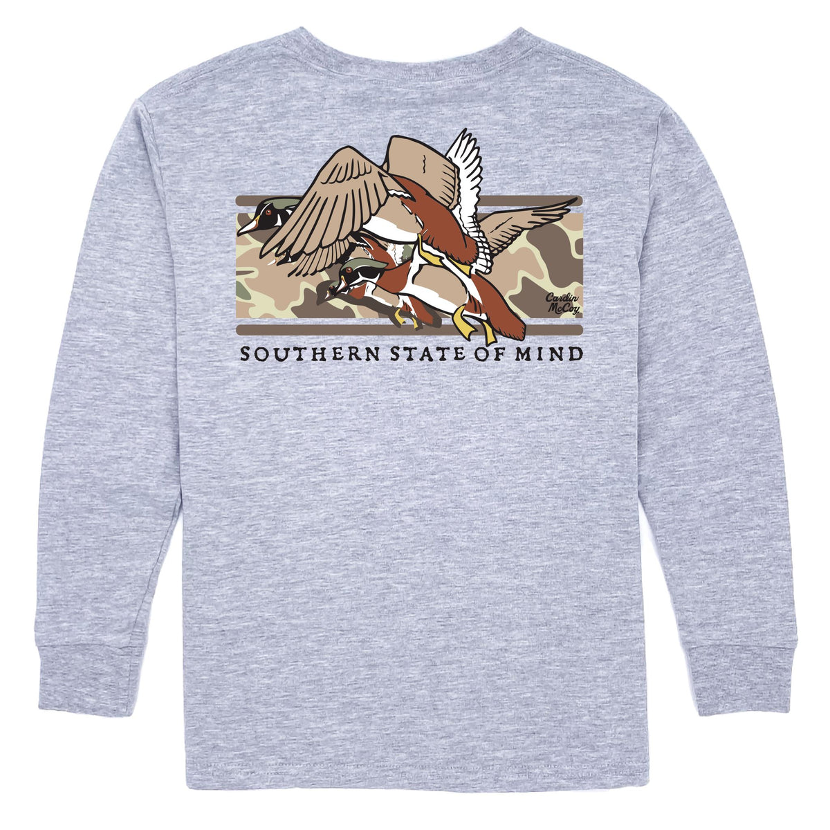 Boys' Southern State of Mind Long-Sleeve Tee Long Sleeve T-Shirt Cardin McCoy Heather Gray XXS (2/3) Pocket