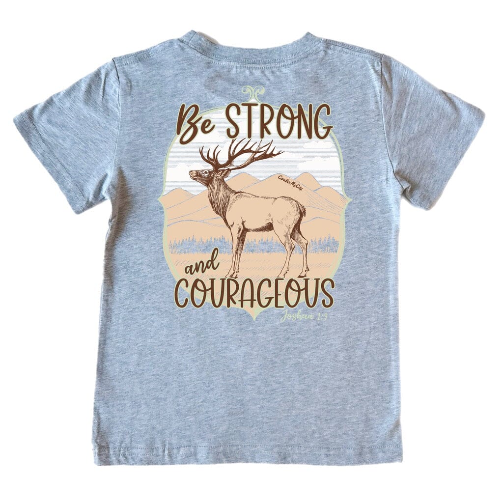 Boys' Strong & Courageous Short-Sleeve Tee Short Sleeve T-Shirt Cardin McCoy Heather Gray XXS (2/3) Pocket