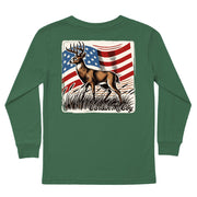 Boys' Vintage Deer Long-Sleeve Tee Long Sleeve T-Shirt Cardin McCoy Dark Olive XXS (2/3) Pocket