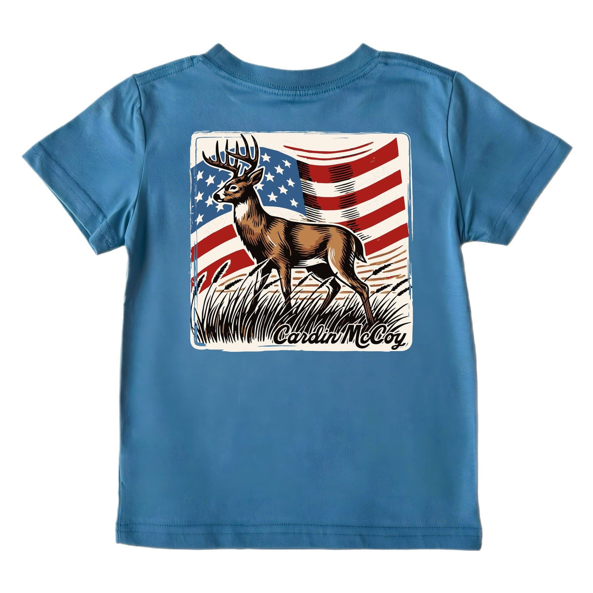 Boys' Vintage Deer Short-Sleeve Tee Short Sleeve T-Shirt Cardin McCoy Blue XXS (2/3) Pocket