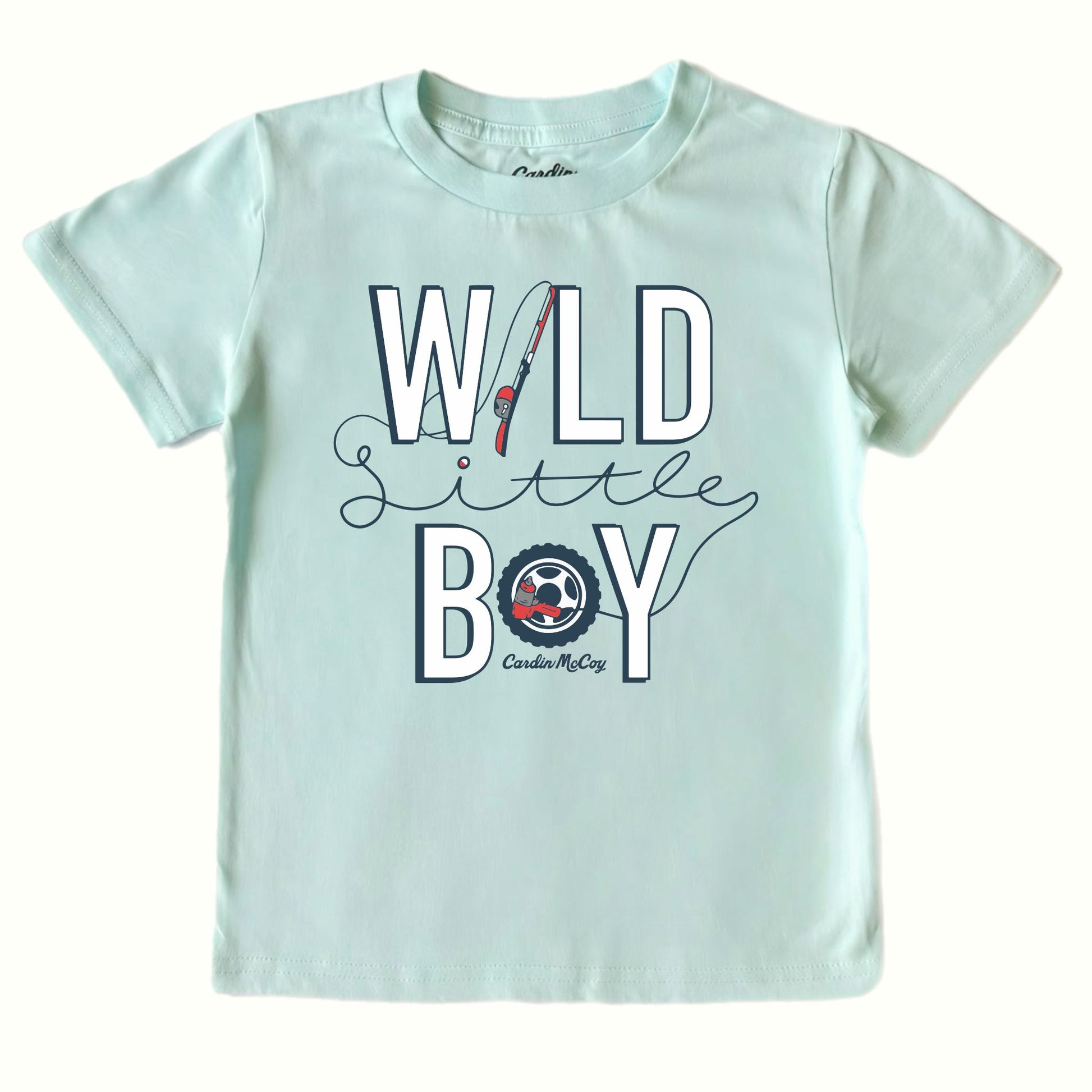 Boys' Wild Little Boy Front Short-Sleeve Tee Short Sleeve T-Shirt Cardin McCoy Blue Mint XXS (2/3) Front