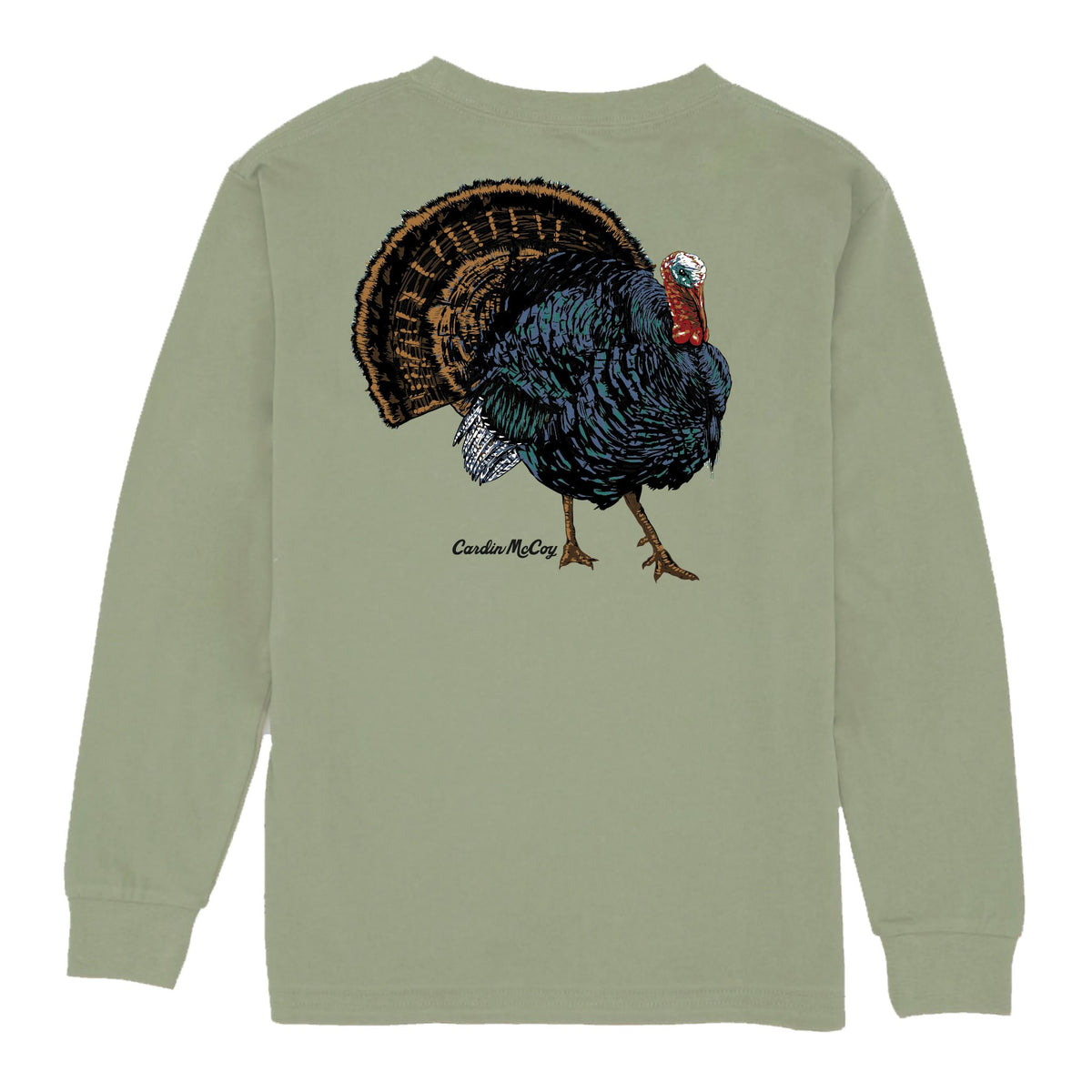 Boys' Wild Turkey Long-Sleeve Tee Long Sleeve T-Shirt Cardin McCoy Light Olive XXS (2/3) Pocket