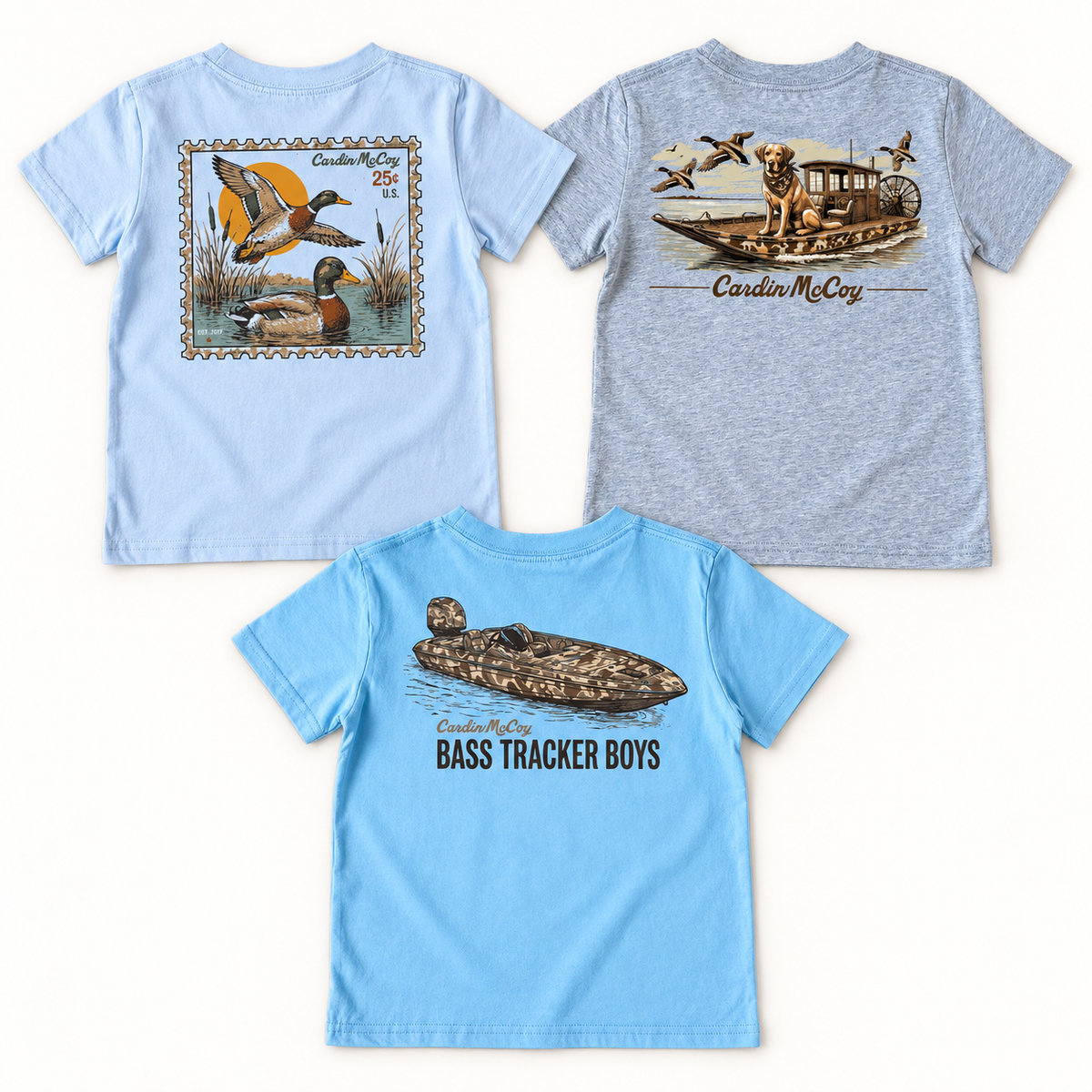 Hunting & Fishing — all three included tees