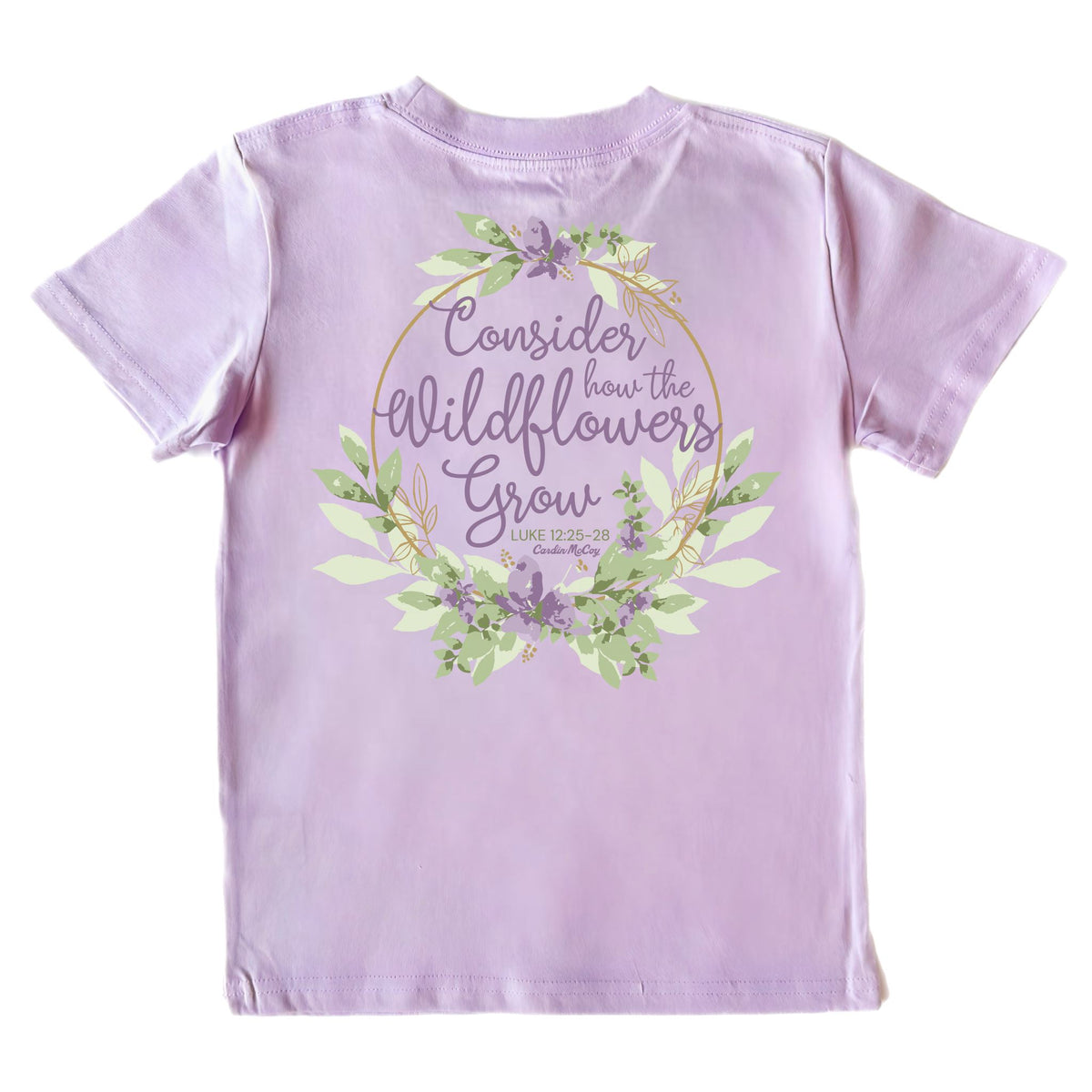 Girls' Wildflowers Short-Sleeve Tee Short Sleeve T-Shirt Cardin McCoy Lavender XXS (2/3) Pocket