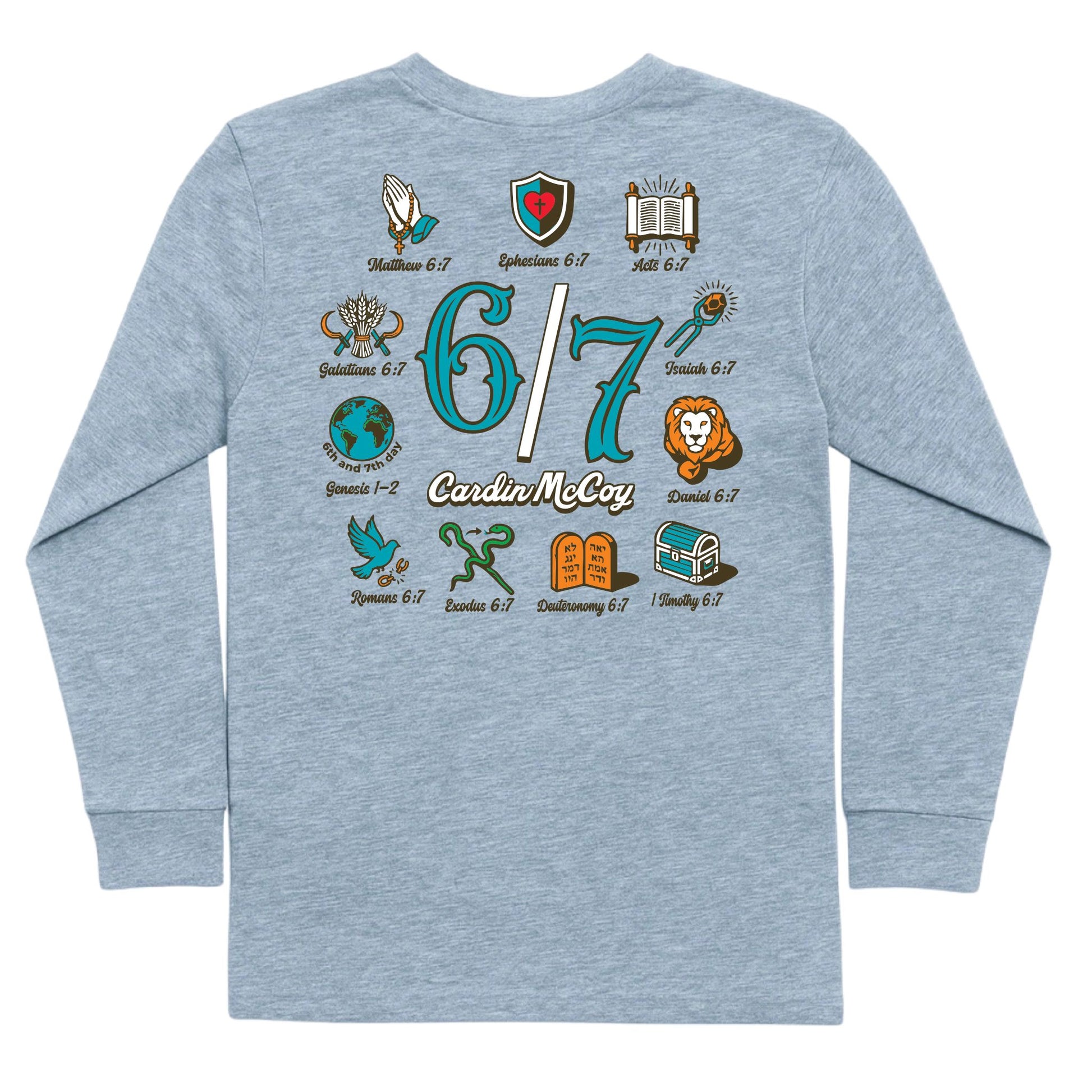Kids' 6/7 Long-Sleeve Tee Long Sleeve T-Shirt Cardin McCoy Heather Gray XXS (2/3) Pocket